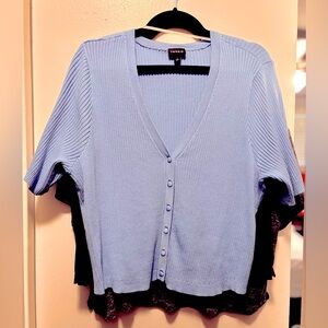 sold Torrid | Baby blue button up lightweight sweater top | 3X